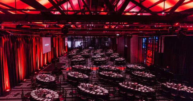 ICC Sydney — grand ballroom set for a gala dinner